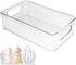 Plastic Baby Bottle Nursery and Food Organizer, Storage Holder Bin with Handles for Closet, Cabinet, Drawers, Clear