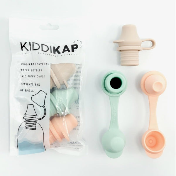 Water Bottle Spout Adapter for Kids, 3-Pack Set, BPA-Free, Leak-Proof, No-Spill Design, Sage, Sand & Peach