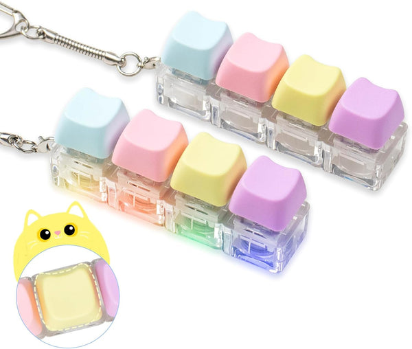 Hunfuthr 2 Pcs Keyboard Fidget Toy for Adult, Cute Cat Clicker Keyboard Fidget