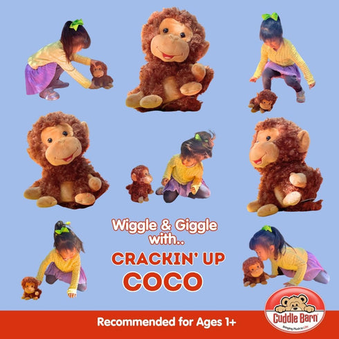 1 10 Inches Cuddle Barn - Crackin' Up Coco | Super Soft Animated Twirling Moving Monkey Stuffed Animal Plush Toy |
