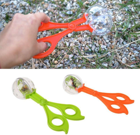 Green Catcher Plastic Outdoor Clamp with Tweezer for Insect Bug Scissors, Gifts for Sports and Outdoor Play