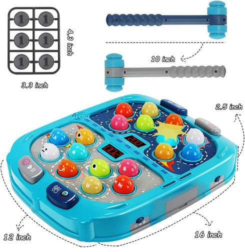Whack Mole Game for Toddlers, Interactive Educational Toys for 3-12 Year Old Boys and Girls, Gifts with Sound and Light
