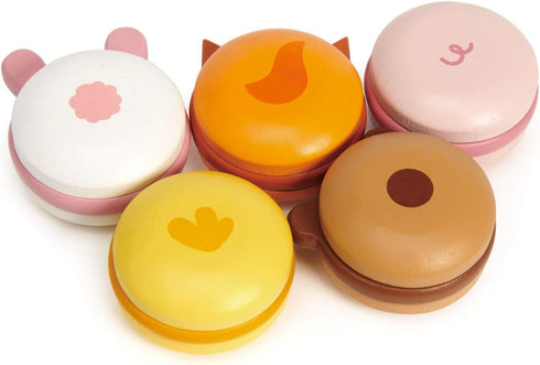 5 24M+ Tender Leaf Toys - Animal Macarons - Wooden Animal Themed Macarons for Tea Party, Small Toys for Goodie Bags