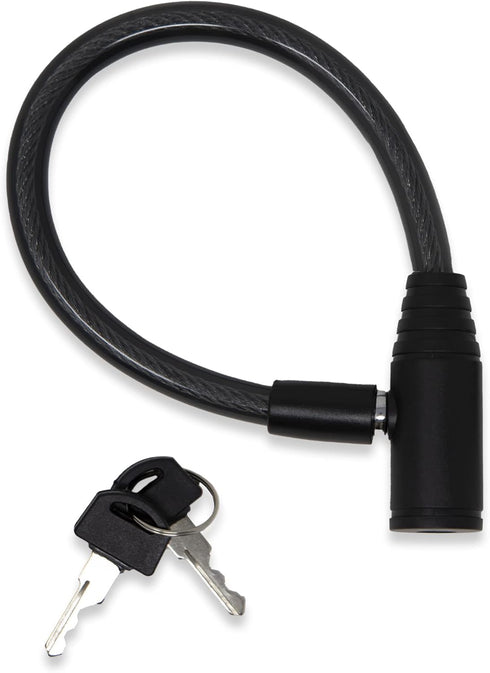 Urban August Child-Proof Refrigerator Lock | Cable Lock for French Door Fridge, Bike, Stroller, & Helmet | Small, Black