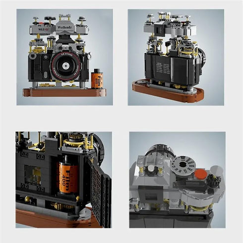 Building Blocks Camera Set, 1027 Pcs WLZ-6F Retro Model, Collectible Old Style Retro Camera Construction Brick Set