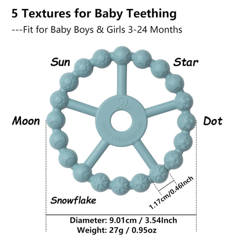 3 Pack 0-6 6-12 12-24 Ring Teether Baby Infant Toys, Baby Essentials, Silicone Teething Ring Toys for Babies Months