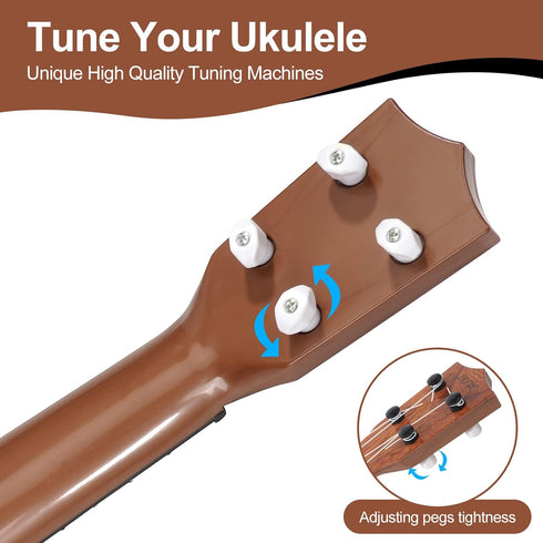 Raimy 17in Kids Ukulele Guitar, 4 Strings Mini Guitar for Beginners, Educational Toys for Toddler Boys and Girls