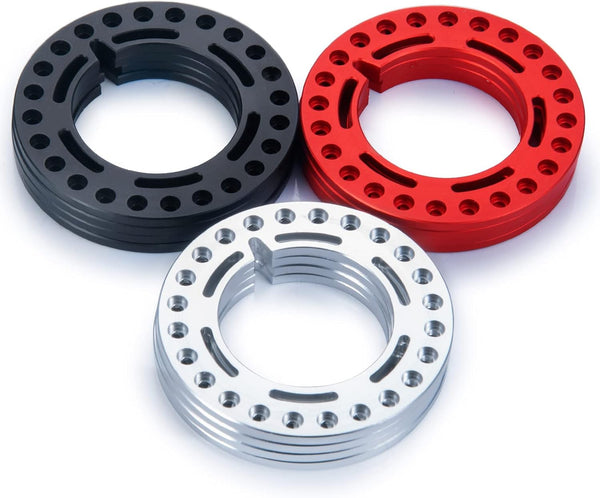 RCLIONS 4pcs Aluminum 1.9inch RC Beadlock Wheel Rim Replacement Ring for 1/10 RC Crawler Car Wheels/Rims, Black