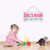 Girl's Room Sign - No Boys Allowed, 5" x 10" Nursery Decor Door Plaque Birthday Gift (E2-WH065)