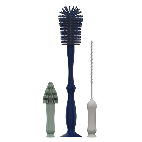 Set 3-Pack 3-Pack Dr. Brown's Silicone Cleaning Brush with Bottle, Spout, and Straw Brush, + Baby Bottle Sponge Brush