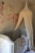 Wonder Space Elegant Kids Bed Canopy - Lace Chiffon Netting with Pom Pom, Princess Girls Fairy Dream Tent, Nursery Room