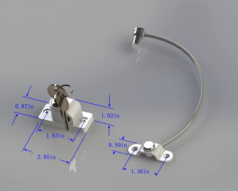 Child Safety Locks for Window Door - Cable Ventilator Kid Lock with Keyed Opening for Baby Protection