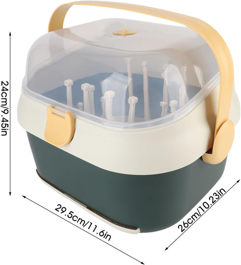 Ejoyous Baby Bottle Drying Rack Organizer, Nursing Bottle Storage Box, Compact Household Dust Proof Draining Thickened