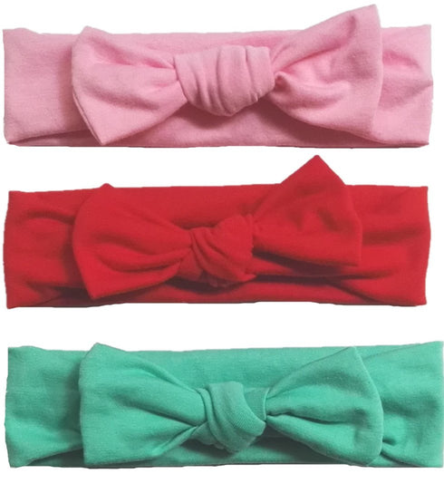 Baby Cotton Knotted Headbands - Girl's Rabbit Ear Hairbands for Newborn, Toddler 8-Pack (Multicoloured, One Size)