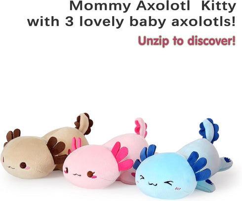 Mommy 19.7" 3 Tummy, 4 Onsoyours Axolotl Stuffed Animal with Baby Axolotl Plushies in Piece of Cute Axolotl Plush