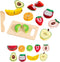 Embosomitr Wooden Cutting Fruits Food Toys Play Food Sets for Children Kitchen 12PCs