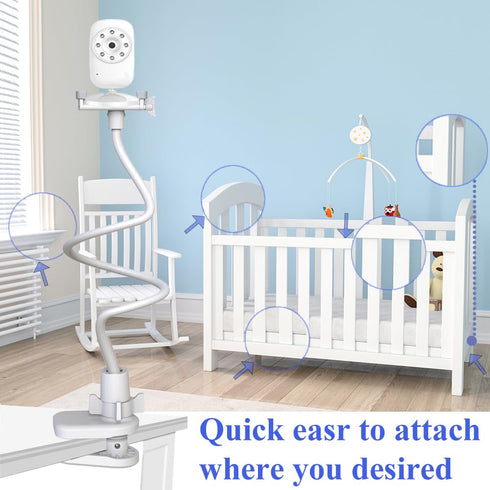 Baby Monitor Mount Holder Compatible with Infant Optics DXR-8 Pro, Nanit N322NW, ANMEATE SM935E, and More