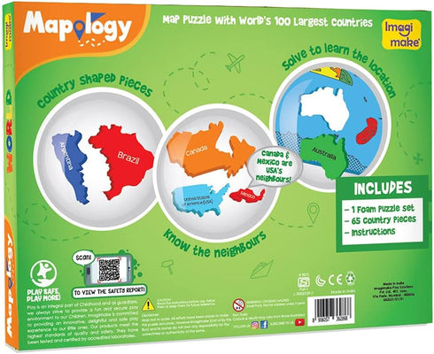 Imagimake Mapology World Map Puzzle | Educational Toys for Kids Ages 4-8 | Gifts for 6 Year Old Boys & Girls