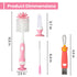 4-in-1 Set, Ariseno Baby Bottle Brush Including Nylon Bottle Brush, Cap, Straw, Nipple Brushes, BPA-Free (Pink)