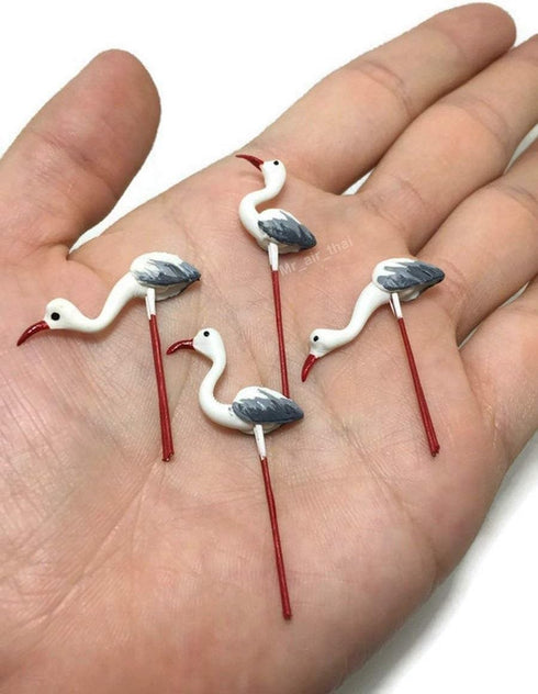 Lot of 12 Miniature Bittern Garden Fairy Supplies, Animal Bird Figurine Furniture Dollhouse GD#025