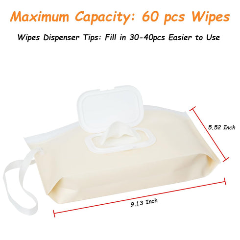 4 Pack Wipes Dispenser, Seposeve Portable Baby Wipe Case, Refillable Baby Wipes Container, Wipe Holder, Keeps Wipes
