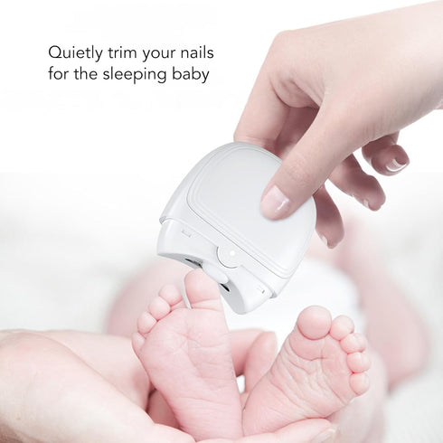 Trimmer Electric Automatic Nail Grinder, Rechargeable Safety Nail with Smart Chip, for Baby Adults (White