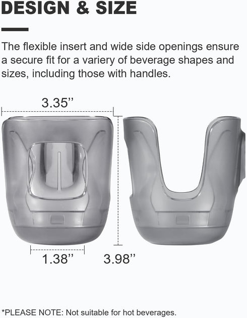 Taheng 2 Pack - Stroller Cup Holder, Baby Cup Holder Compatible with UPPAbaby Vista, Cruz and Minu Strollers Fits Most