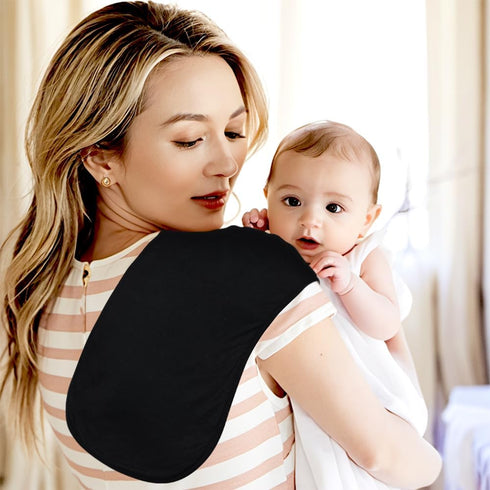 lazyrhino 8 Pack Baby Burp Cloths, Unisex for Boys and Girls, Super Absorbent and Soft Towel,Solid Color (Black)