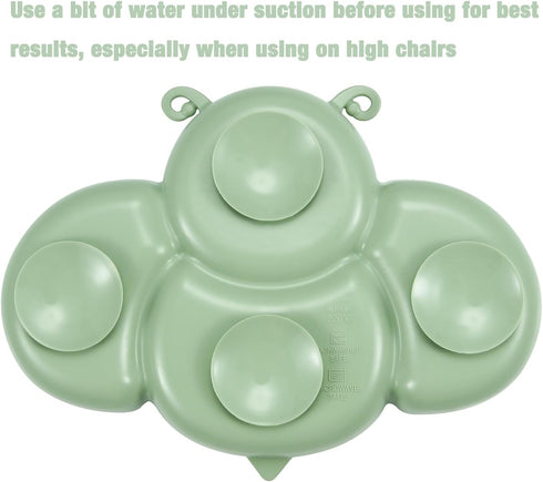 PandaEar 2 Pack Silicone Suction Plates for Baby, Divided Toddler Plate with 2 Spoons for Self Feeding (Crab & Bee -