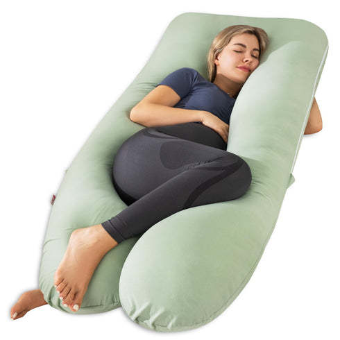 Meiz Pregnancy Pillow, U Shaped Pregnancy Pillows for Sleeping Cooling, 55 Inch