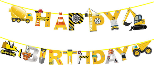 Construction Birthday Party Supplies Banner, Construction Party Supplies Decoration Set for Birthday