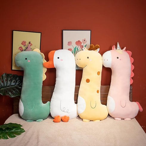 PEACH CAT Cute Long Giraffe Plush Pillow - Kawaii Stuffed Animal for Girls and Boys (Yellow, 35.4")