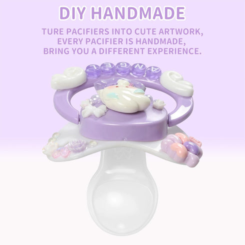 CutiePlusU Adult Size Pacifier DIY Big Shield Pacifier - White Purple