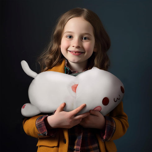 Super Soft 13.7" Cute Cat Kitten Doll Plush Toy, Kawaii Anime Stuffed Animal for Kids Girls Boys (White)
