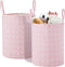 TECHMILLY Large Storage Basket for Girls and Boys, Collapsible Laundry Hamper with Long Handles, Toy Bins