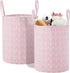 TECHMILLY Large Storage Basket for Girls and Boys, Collapsible Laundry Hamper with Long Handles, Toy Bins