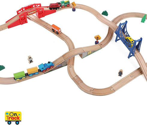 Set: Set On Track USA Bridge Accessory Train Suspension, Overpass and Arch Bridge Compatible with All Major Toy Trains