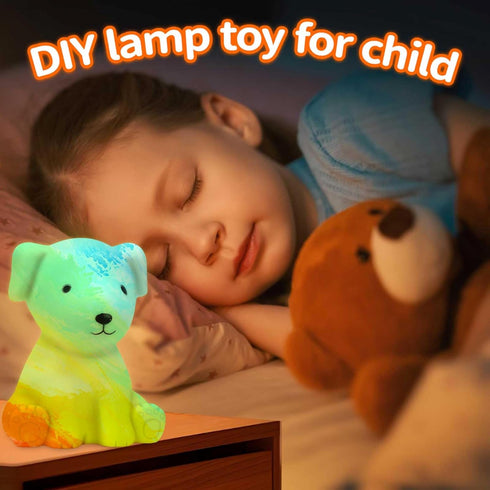 Paint Your Own Dog Lamp Kit: 2pcs DIY Dog Art Craft Painting Kits for Kids Age 4-12, Creative Gifts for Easter