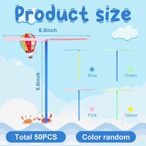 100 Pcs Flying Helicopter Toys Set - Hand Helicopter Party Favors for Kids Ages 4-8, Summer Outdoor Activities