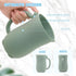 mandoo Baby Bath Rinse Cup - Food Grade Silicone Shampoo Rinser for Kids with Easy Grip Handle (Light Green)