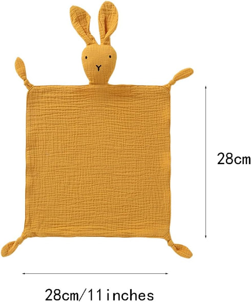 Cream Bunny Organic Cotton Security Blanket for Baby Boys and Girls, Soft Muslin Cotton Loveys