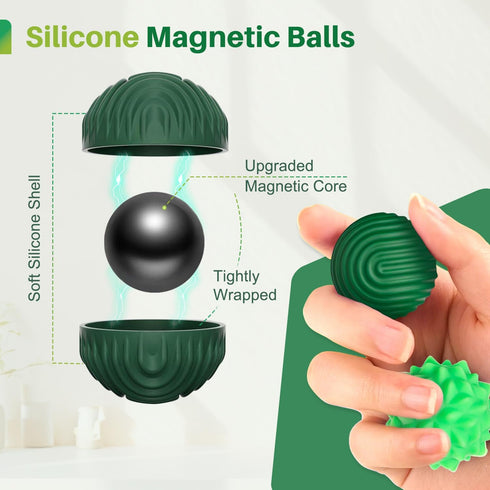VOKT 6PCS Magnetic Sensory Fidget Balls Toys Adults, Silicone Textured Stress Relief Toys for Teens with Autism ADHD
