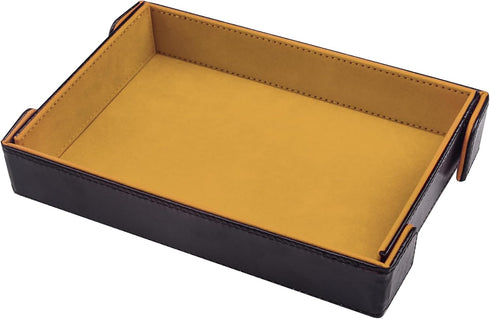 SIQUK Magnetic Folding Dice Tray Rectangle Dice Rolling Tray PU Leather Trays