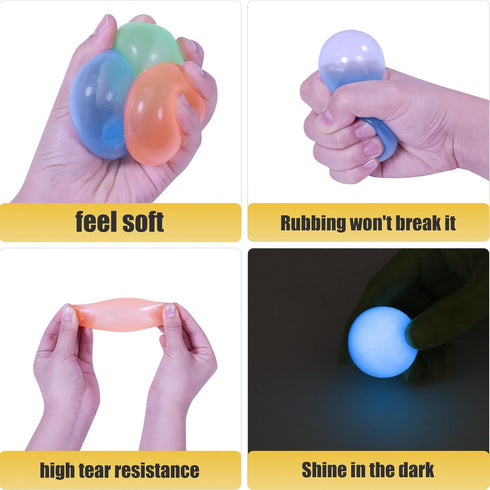 FauKait 4pack-1.8in Dream Balls,Glow in The Dark Sticky Balls That Stick to The Ceiling,Stress Balls for Kids