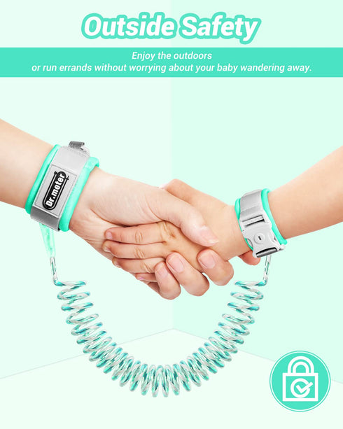 Dr.meter Anti Lost Wrist Link - 2 Pack Toddler Safety Leash with Key Lock, Reflective Child Walking Harness for Crowded