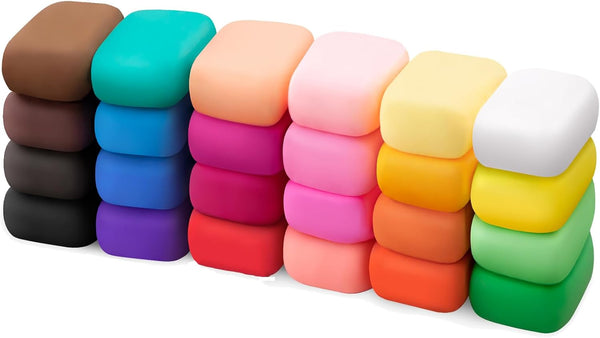 Exptolii Air Dry Clay 24 Colors, Modeling Clay for Kids, DIY Molding Magic