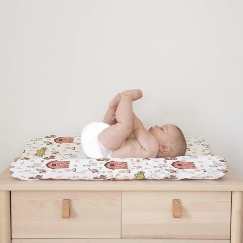 Baby Farm Life Changing Pad Cover, 32"x16" Farm Animals for Boy Girl, Soft Breathable Diaper Mats