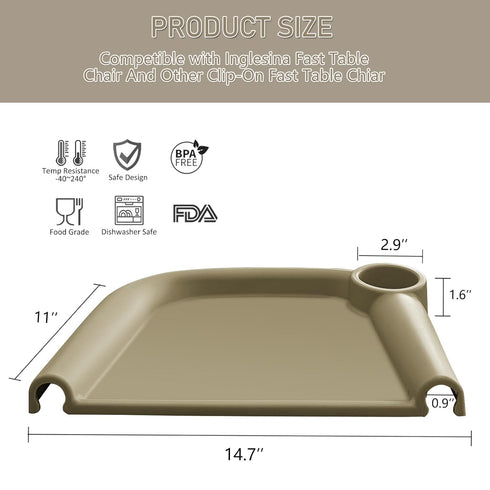 Upgraded Silicone Baby Dining Tray Compatible with Inglesina Fast Table Chair & Hook-On High Chairs, BPA-Free