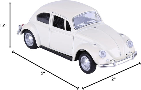 Berry President 1967 Classic Beetle Bug Vintage Diecast Metal Pull Back Car Model Toy (Beige) for Kids/Gift