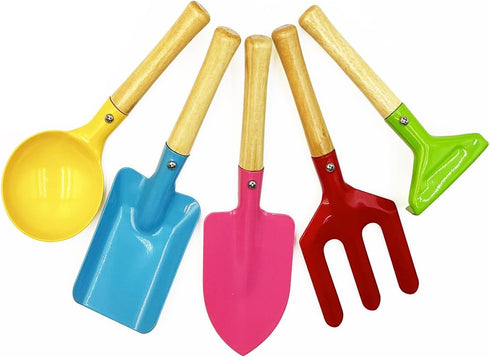 Gardening Tools Set: Trowel, Rake, Shovel, Spoon, Fork for Best Outdoor Gift for Gardening Enthusiasts.